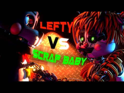 Видео: [SFM FNaF] Scrap Baby and Lefty fighting