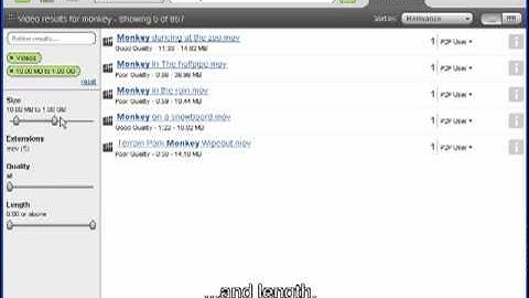 LimeWire 5 - User Guide - Search: Advanced Filters