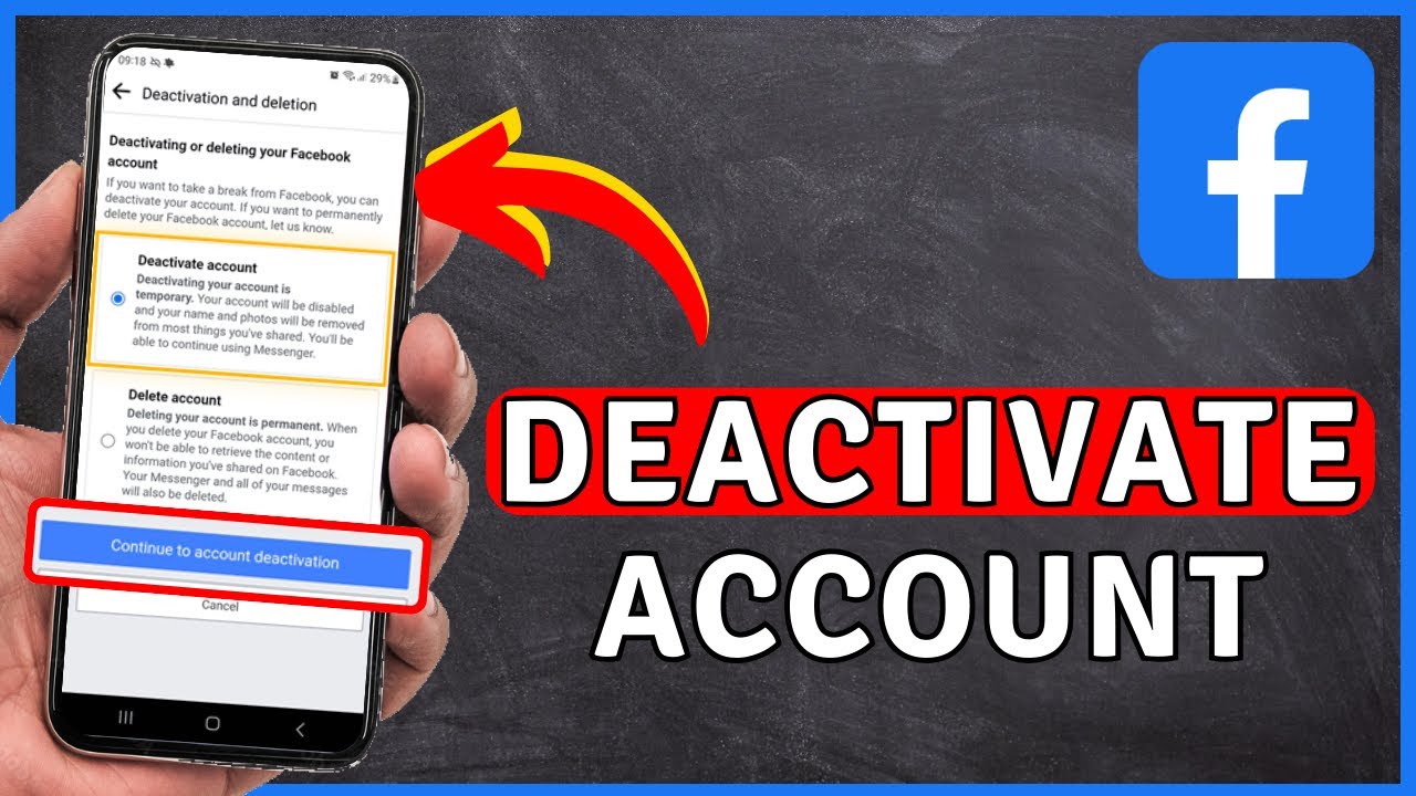How to DEACTIVATE Facebook Account - Facebook Tutorial - YouTube