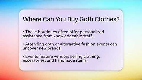 Where Can You Buy Goth Clothes? - The Sharp Dressed Gent