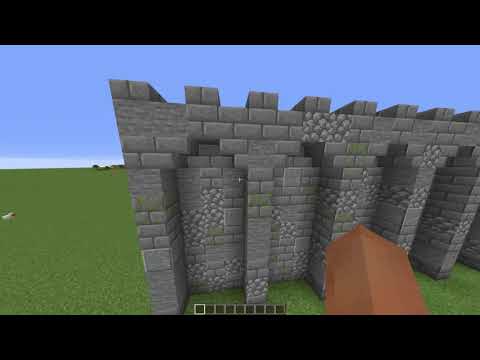 Simple Easy Castle Wall Design Tutorial for Minecraft