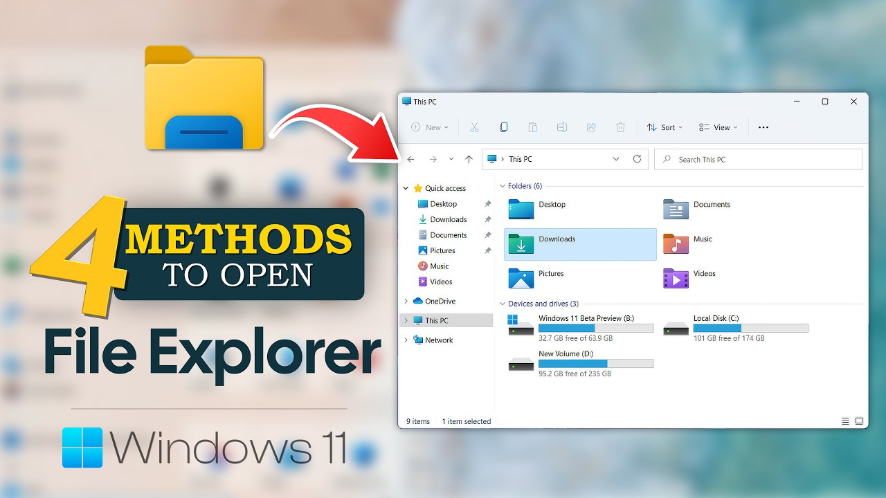 How to Open File Explorer in Windows 11 | 4 Easy Methods - YouTube
