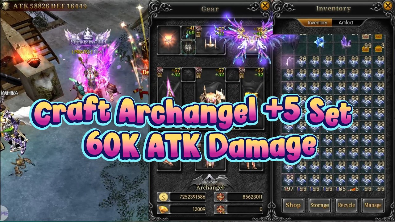 CRAFTING FULL ARCHANGEL SET! + 60K ATK vs KUNDUN BOSS