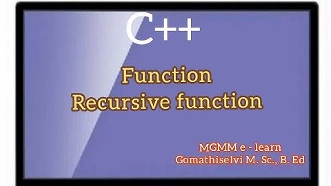 Recursive Function in C++ with example in tamil