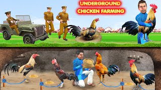 Underground Country Chicken Farming Chicken Thief Police Hindi Kahani Hindi Moral Stories New Comedy