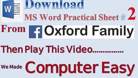 MS Word Practical No. 2