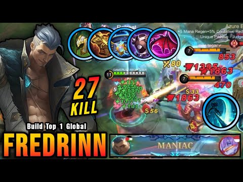 27 Kills + MANIAC!! Tanky META Build Fredrinn MVP 18.5 Points!! - Build Top 1 Global Fredrinn ~ MLBB