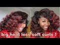Big heatless soft curls on natural hair