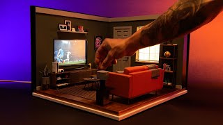 DIY | GAMER ROOM DIORAMA | Cómo hacer una sala de videojuegos miniatura