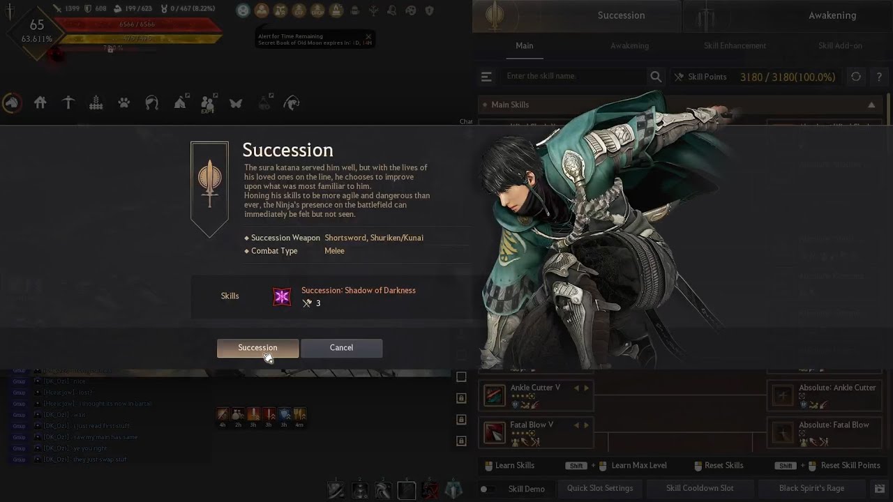 Ninja succession addons, and skills after THE CHANGE