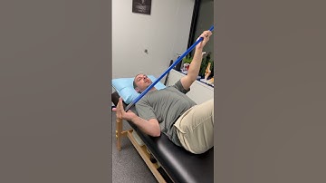 Supine Shoulder Internal Rotation Stretch with Dowel