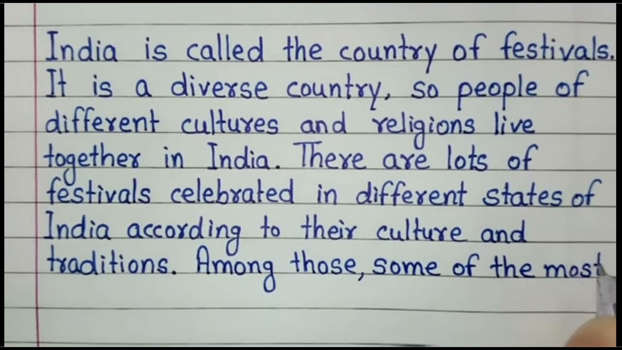 Indian festivals english paragraph write English essay class 11th