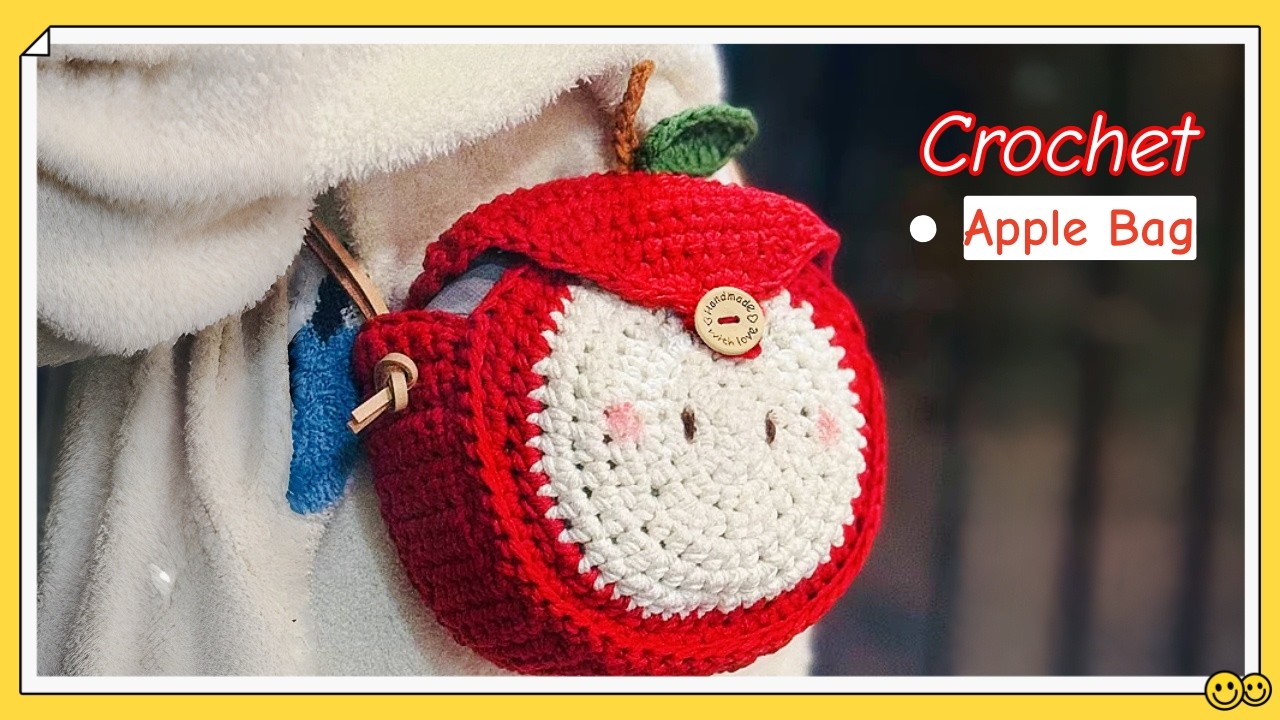 Crochet Apple Crossbody Bag