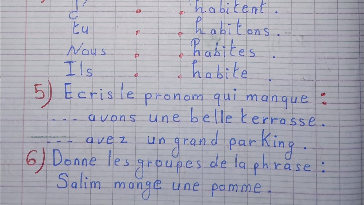 تقويم شامل في اللغة الفرنسية سنة رابعة ابتدائى 