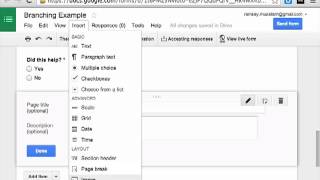 Branching Google Form