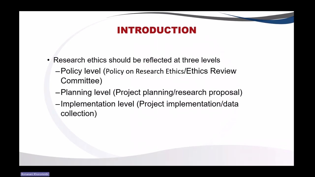 WORKSHOP 22 ETHICAL CONSIDERATION DURING THE RESEARCH PROCESS 31072025