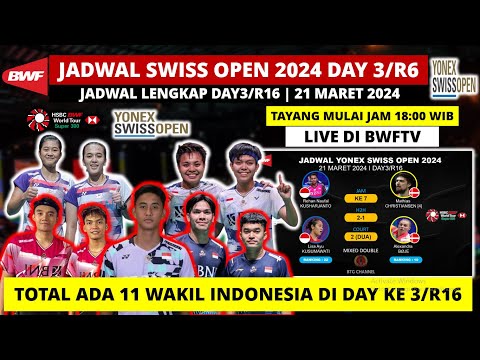 Jadwal Swiss Open 2024 Hari ini Day3/R16: Tayang Jam 6 Sore Live BWFTV | Yonex Swiss Open Badminton