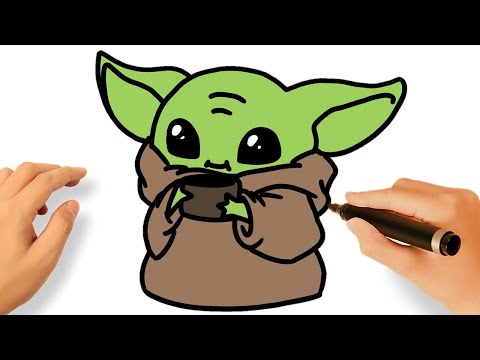 Comment dessiner BÉBÉ YODA (Baby Yoda - Star wars) étape par étape et  facilement 