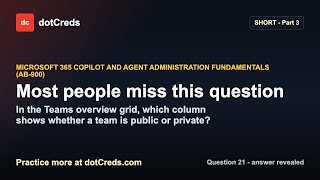 Microsoft AB-900 Practice Question #3 #shorts