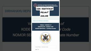 tutorial cek sertifikat online pelaut || pelaut Indonesia??? link di deskripsi