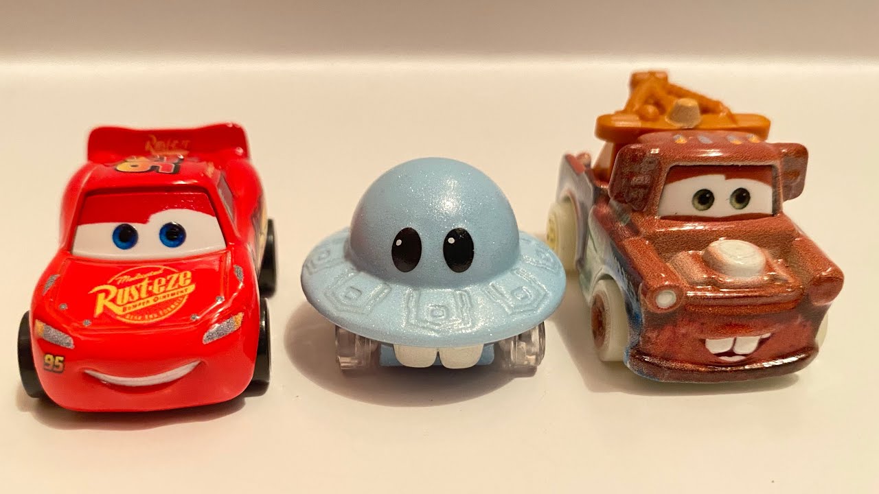 Pixar Cars Mini Racers Mator, Glow in the Dark Mater and Lightning