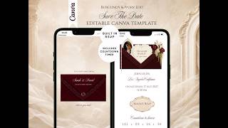 BURGUNDY IVORY EDIT SAVE THE DATE TUTORIAL screenshot 4