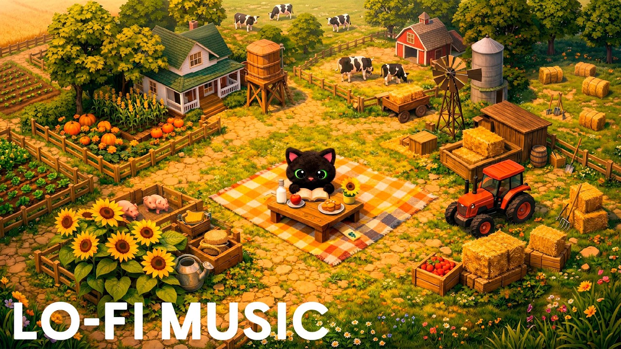 Cozy Farm Rain 🌿🌧️ Jazzy Lo-Fi for Reading, Study & Focus