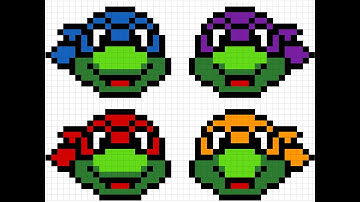 How to Create Teenage Mutant Ninja Turtles in Pixel Art #pixelart #turtles #ninja #tmnt