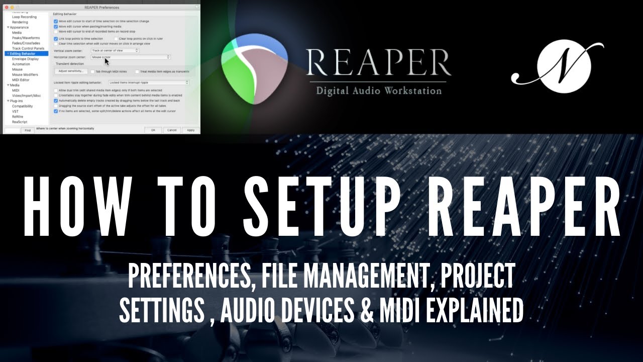 How to Setup REAPER DAW   Preferences  Project Settings  Audio Devices  MIDI
