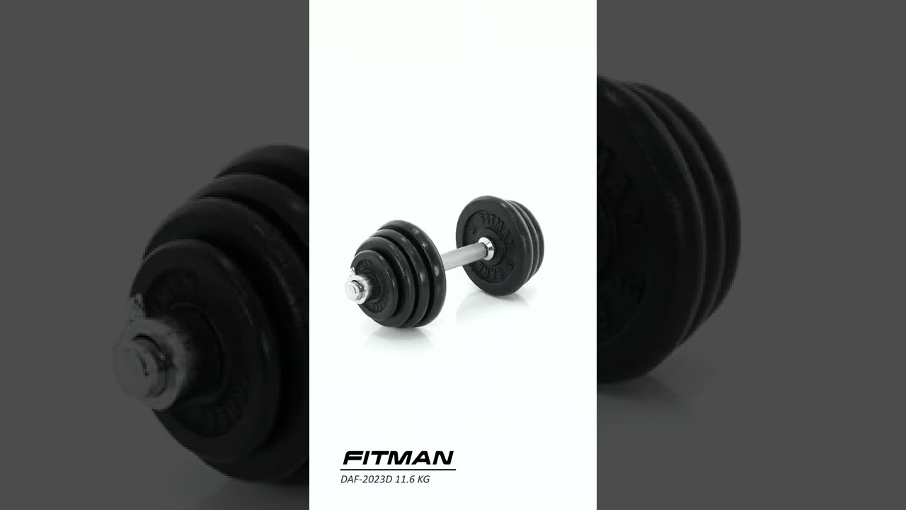 Гантель разборная чугунная FITMAN DAF-2023D 11.6 кг, гриф металлический, замок стопорное кольцо
