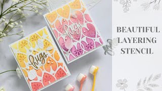Handmade cards using a BEAUTIFUL LAYERING STENCIL