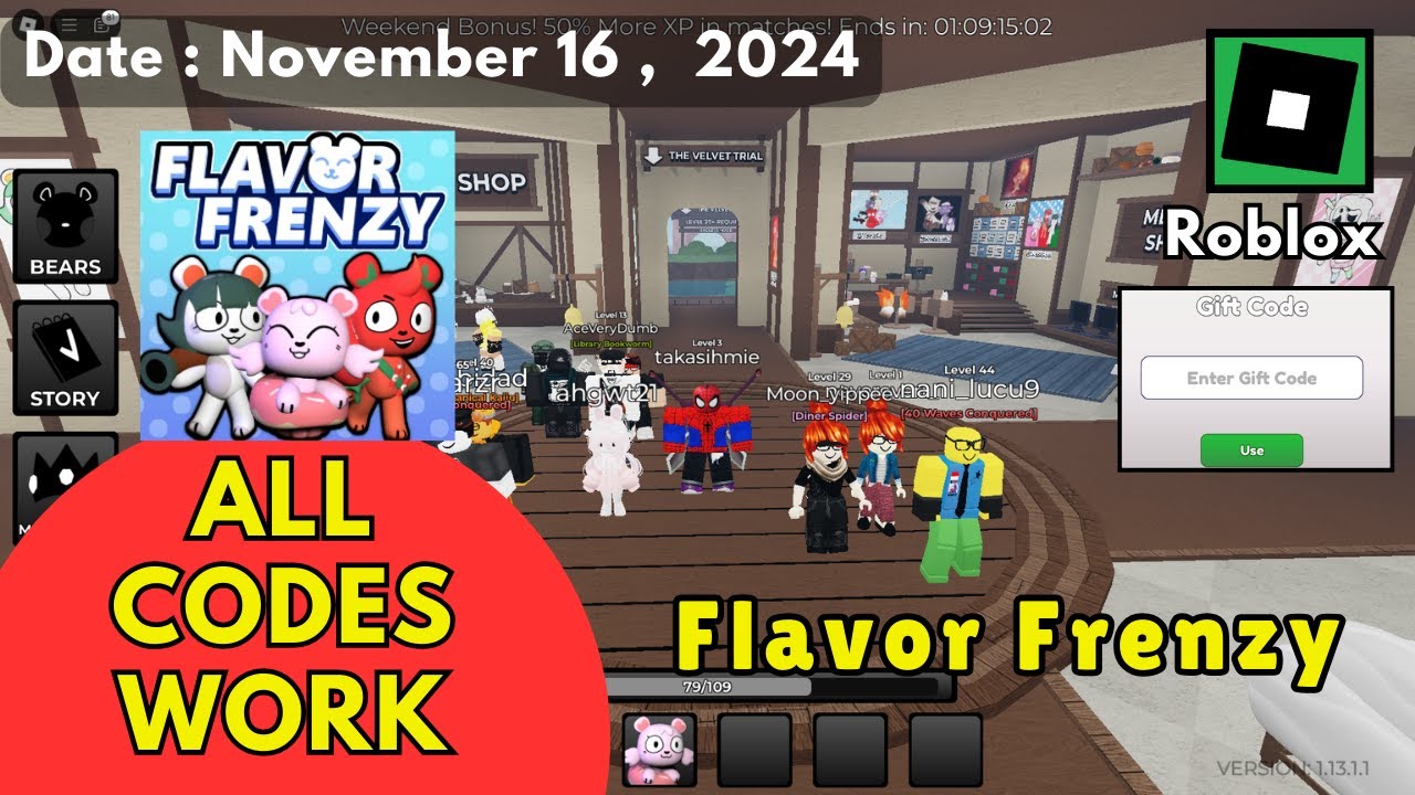 ALL Codes Work Flavor Frenzy Roblox November 16 2024 YouTube 