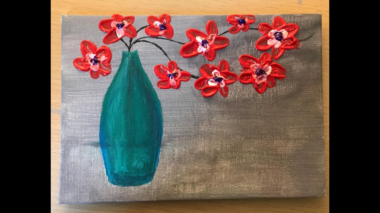 Flower Vase With Palette Knife YouTube