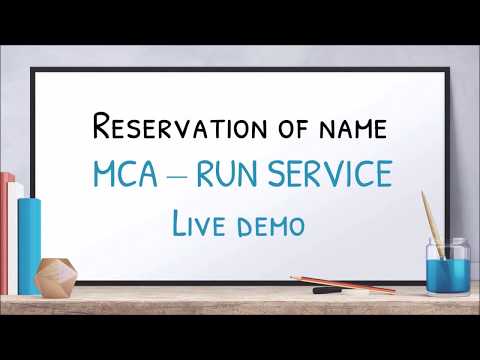 Name Reservation MCA - RUN (Reserve Unique Name)