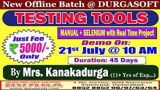TESTING TOOLS Offline Training @ DURGASOFT screenshot 5