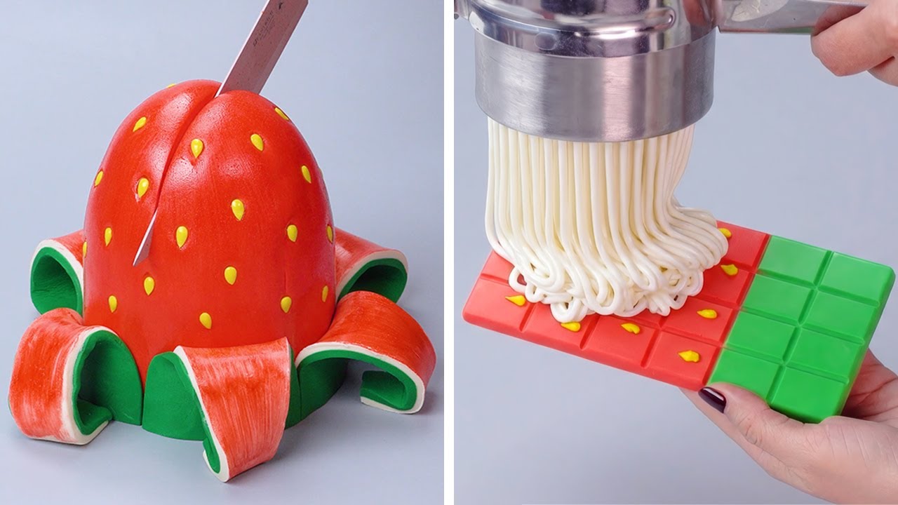 🍓 Dekorasi Kue Stroberi Sederhana untuk Pemula 🍰 Easy Strawberry Cake Design Tutorial | DIY Cake