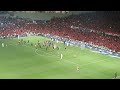 تحية و احتفال لاعبي النادي الأهلي مع الجماهير بعد الفوز بلقب السوبر المصري ٢٠٢٢