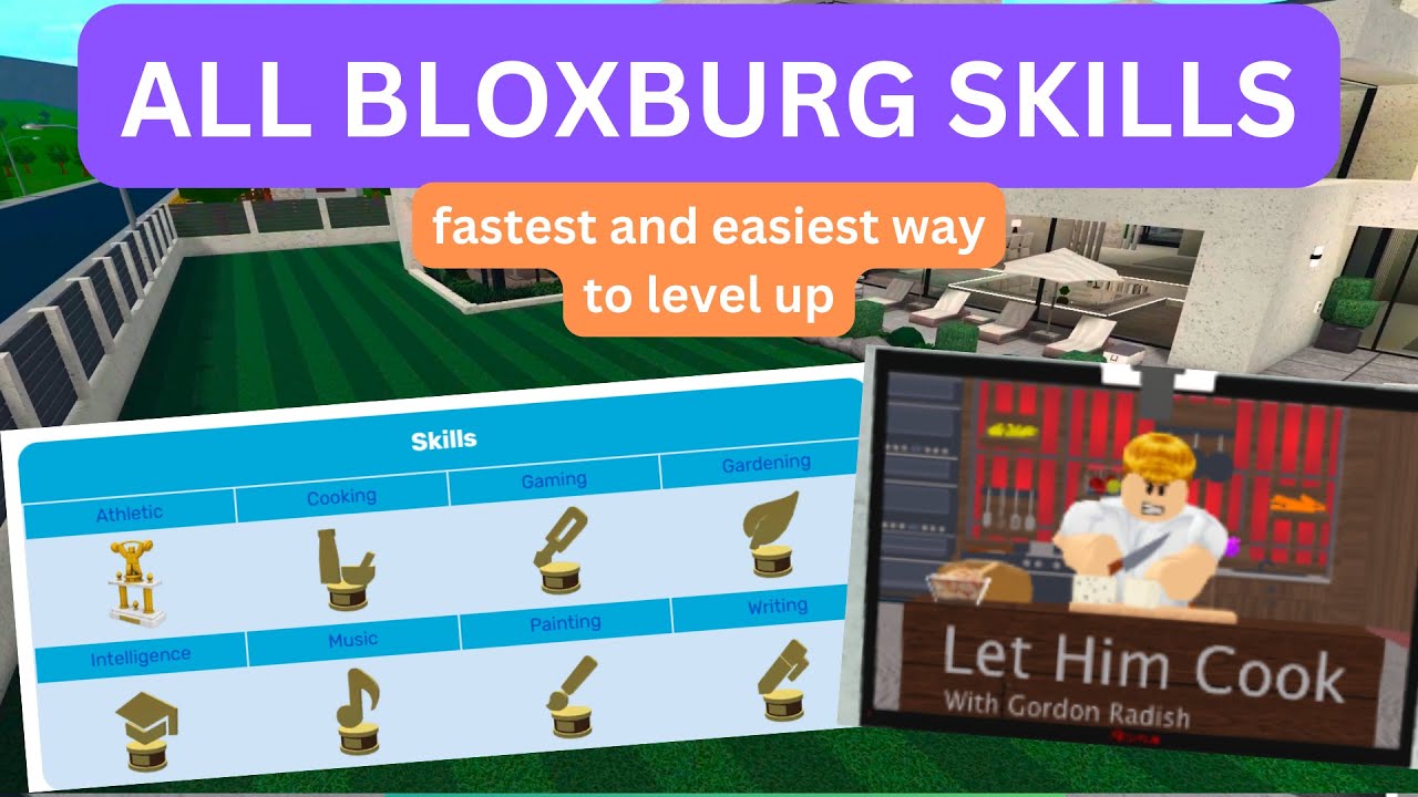 How to level up Bloxburg skills fast (all skills) - YouTube