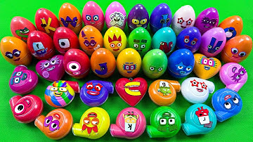 Rainbow Slime 🌈 Find Numberblocks, Alphablocks in Mini Eggs, The Whistle Slime & Clay Coloring! ASMR