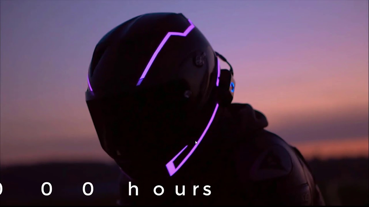 motorcycle helmet safety - LED light prevent accident Tron style