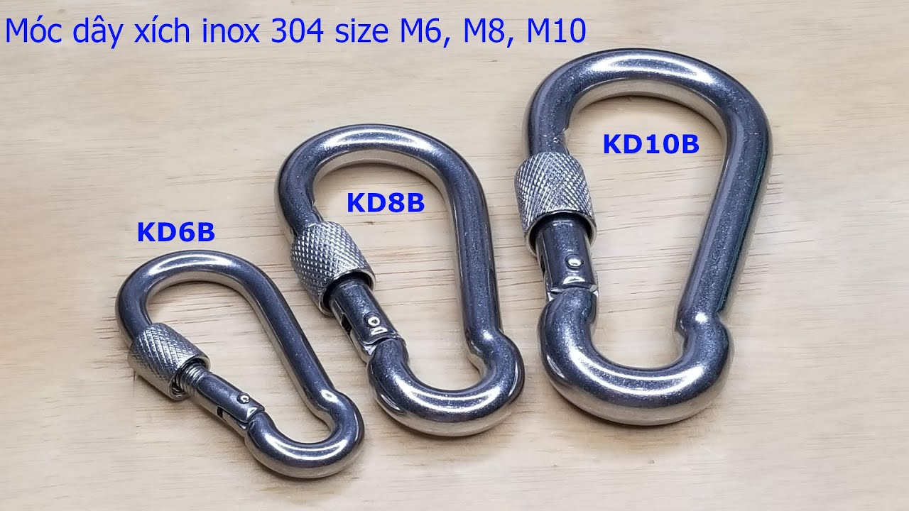 Móc nối xích, móc khóa vặn, khóa dây xích inox 304 size M6, M8 và M10 ...