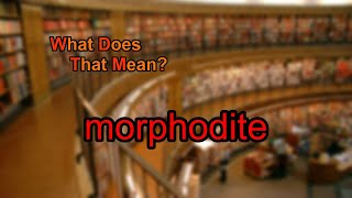 Details What does morphodite mean News