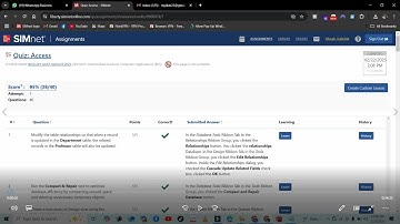 Quiz Access Simnet Complete Exam | Quiz Access | Access Ch 2 | Complete Exam | 100% Grades
