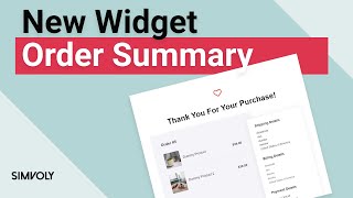 Order Summary [New Widget]