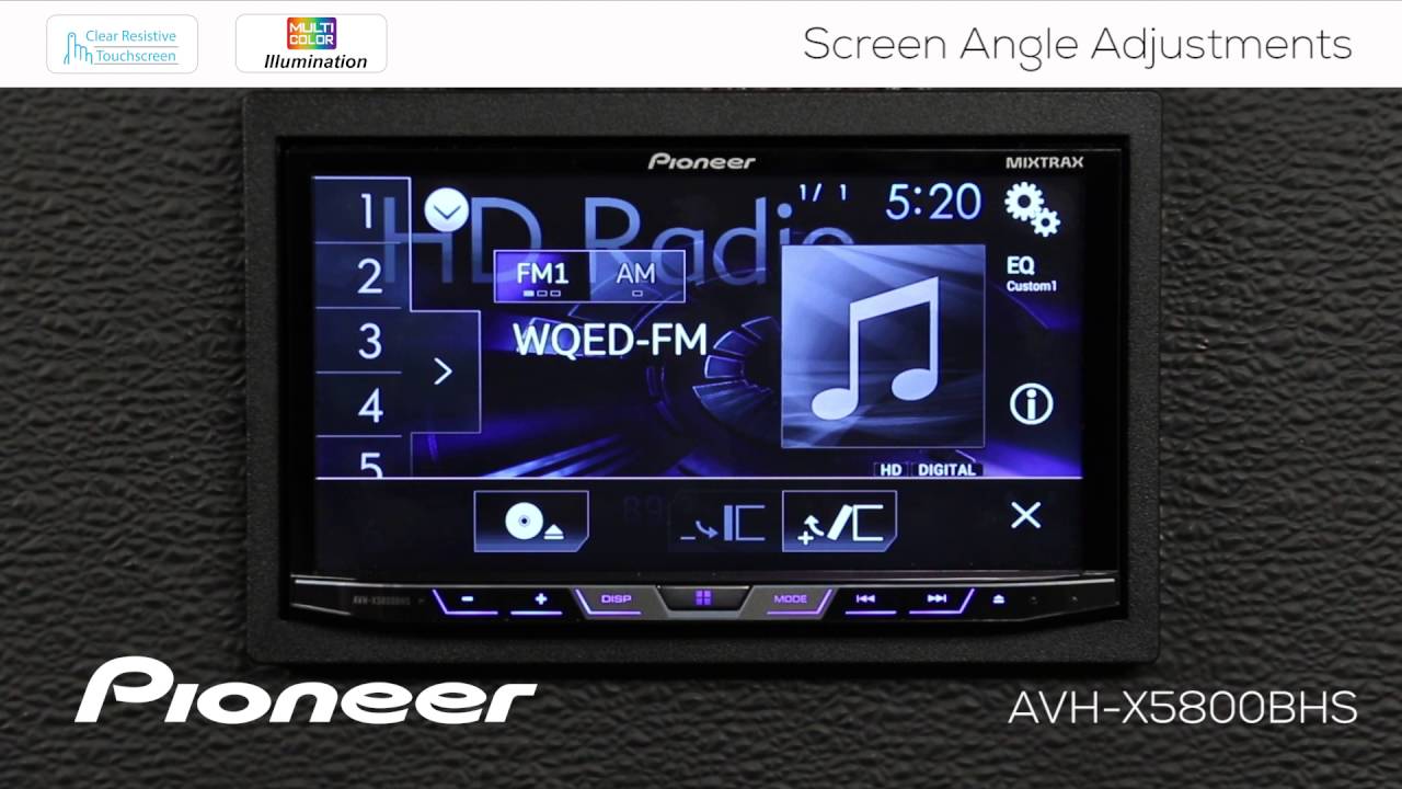 How To - AVH-X5800BHS - Screen Angle Adjustments - YouTube