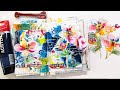 Mixed Media Art Journal Collage & Watercolor Flower Painting Tutorial