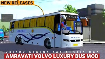 AMRAVATI VOLVO LUXURY BUS MOD  || BUSSID V3.7 || Bus Simulator Indonesia Vricky Gaming