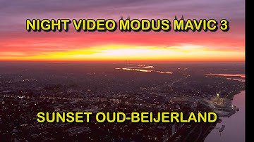 Mooie lucht boven Oud-Beijerland Hoeksche Waard. Night Video mode Mavic 3.