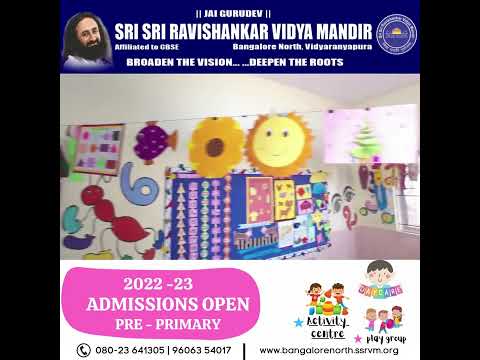 Welcome | SSRVM Bangalore North | Pre Primary