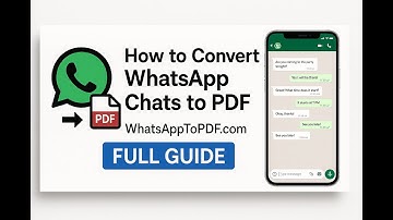 How to Convert WhatsApp Chats to PDF | WhatsAppToPDF.com Full Guide